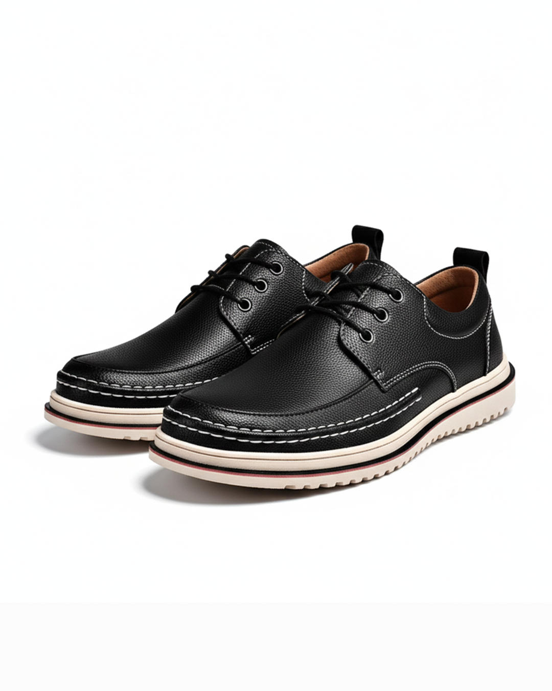 Leather Derby Shoes with Contrast Stitching