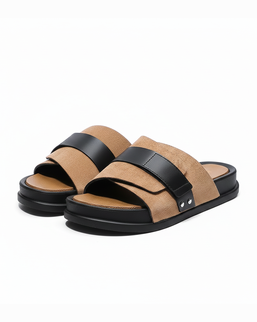 Suede Slides with Cushioned Insole
