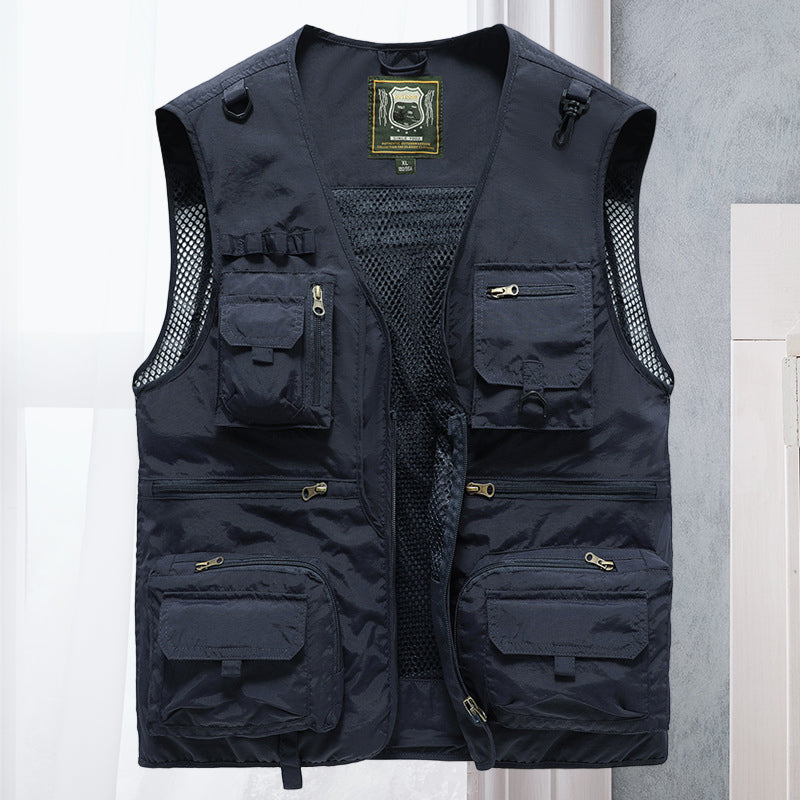 Wool Blend Vest with Multiple Pockets