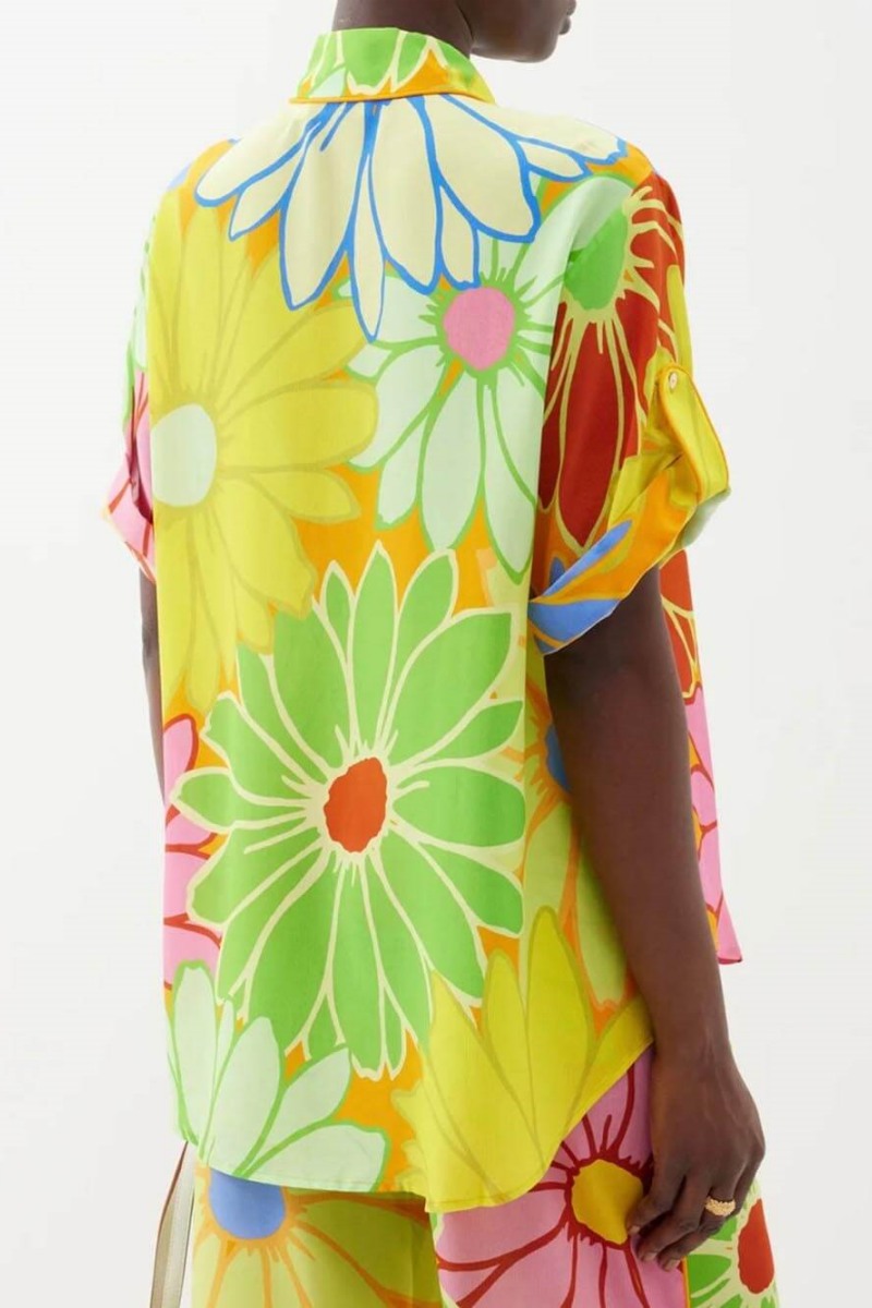 Fashion Flower Print Loose Wide-Leg Pant-Set