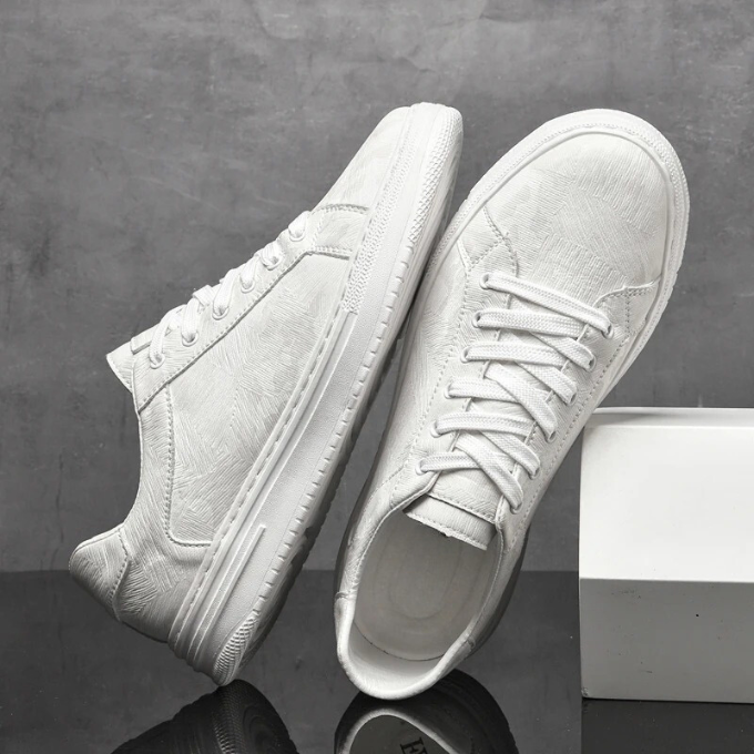Cowhide Leather Sneakers with All-Day Comfort
