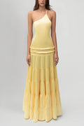 Athena Open-Back Pleated Maxi-Length Dress