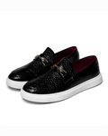 Leather Loafers with Embossed Texture