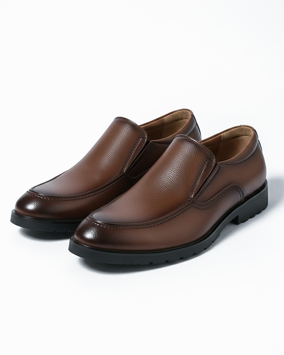 Loafers with Pebbled Texture