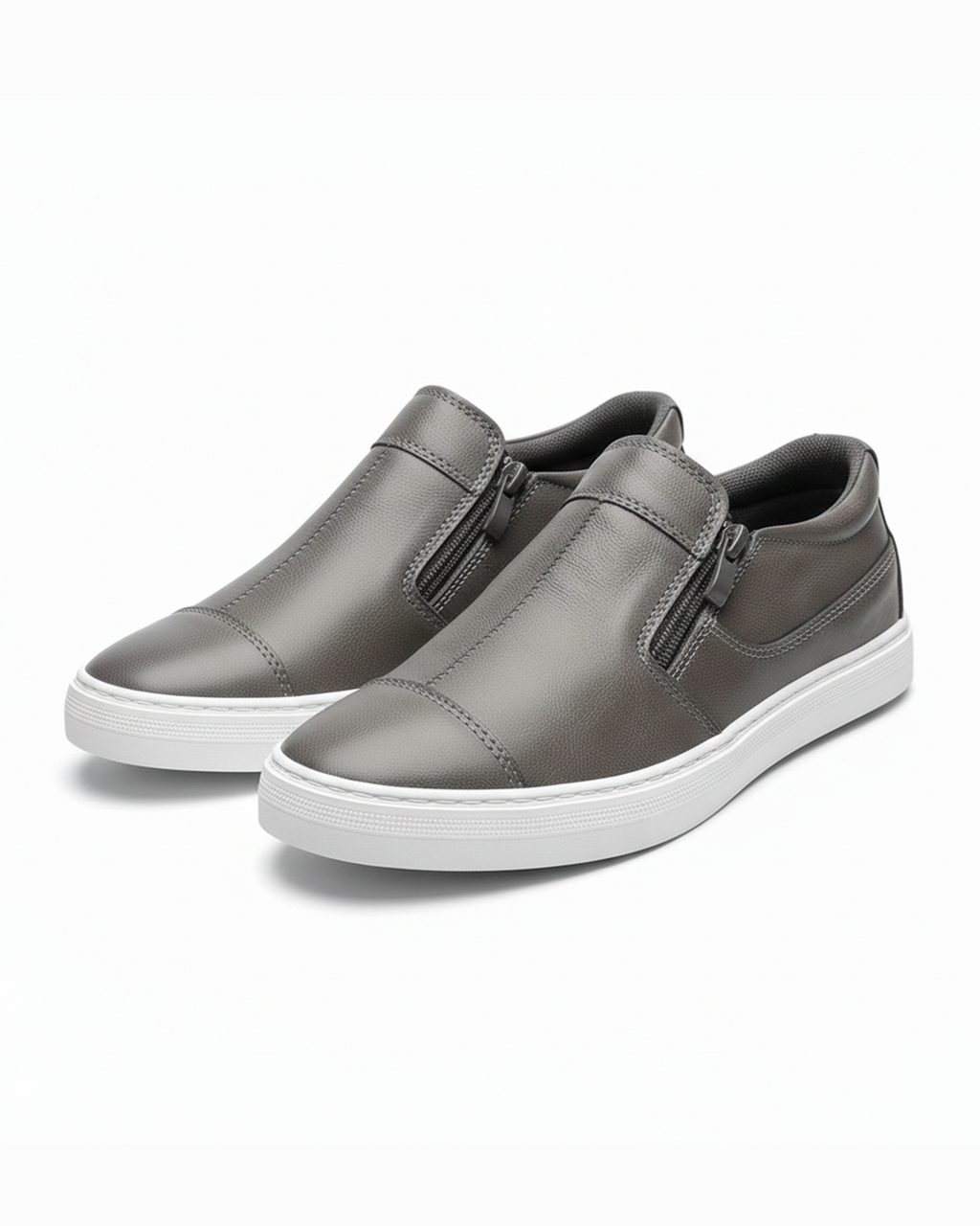 Leather-Look Sneakers with All-Day Comfort