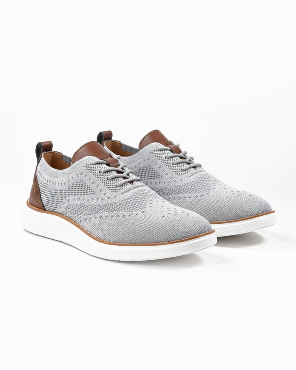 Knit Brogue Shoes with Breathable Upper