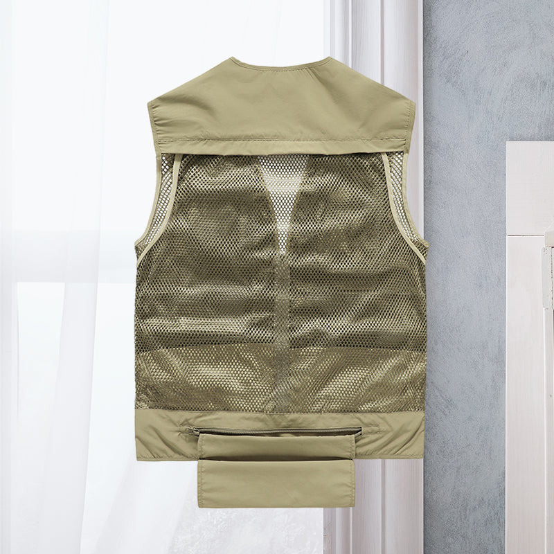 Wool Blend Vest with Multiple Pockets