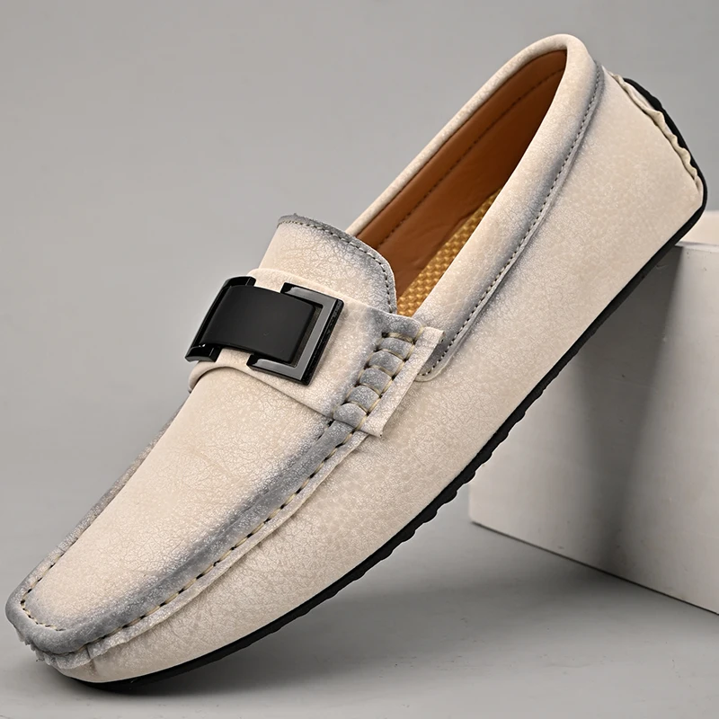 Leather Loafers with Cushioned Insole