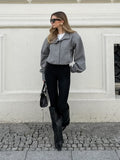 Cropped Jacket in a Lightweight Design with a Stand Collar