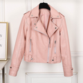 Black Leather Jacket with Lapels and Fitted Cut