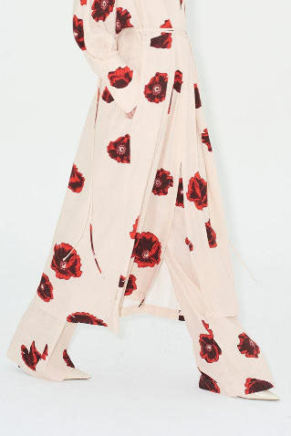Modern Sahara Print Kimono Dress - Coquelicot