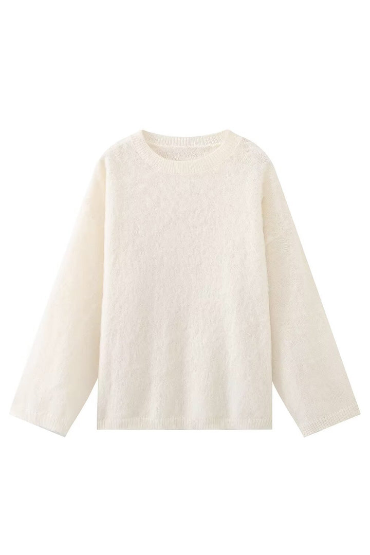 Knitted Crew Neck Relaxed Knit Sweater