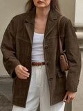 Blazer with Lapel Collar, Button Closure and Pockets