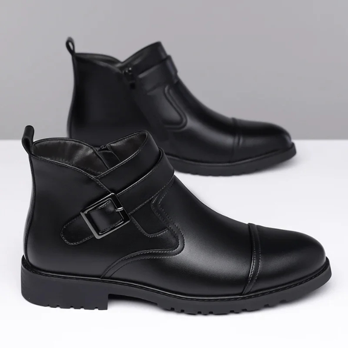 Leather Chelsea Boots with Rubber Sole