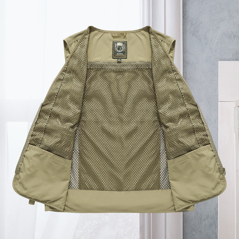 Wool Blend Vest with Multiple Pockets