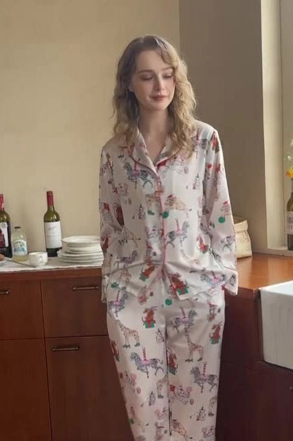 Coordinated Circus Print Pajama Set