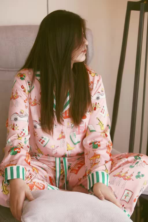 Coordinated Luxury Mahjong Queen Pajama Set