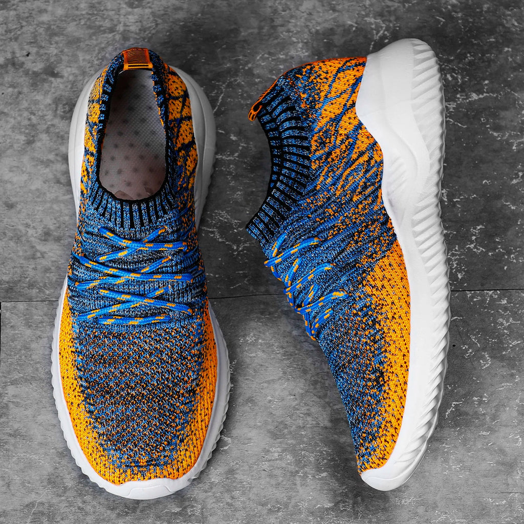 Mesh Knit Sneakers with Woven Detail