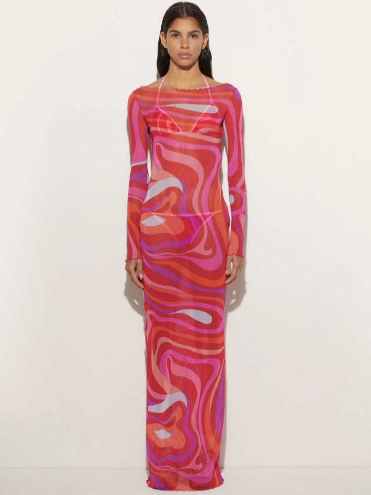 Marm Chiffon Maxi-Length Dress