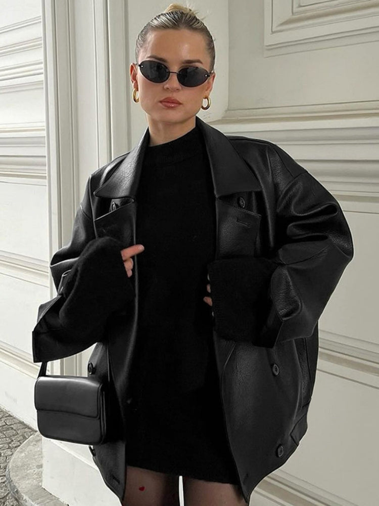 Oversized Lightweight Blazer with Lapel Collar