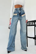 Modern Street Style Patch Jeans