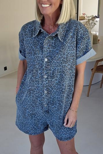 Modern Jini Jeans Playsuit Blue Leo