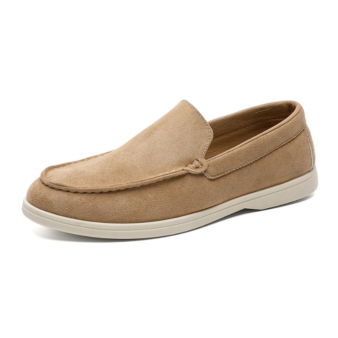 Suede Loafers with Rubber Sole
