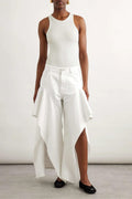Modern Ruffled Mid-Rise Wide-Leg Jeans