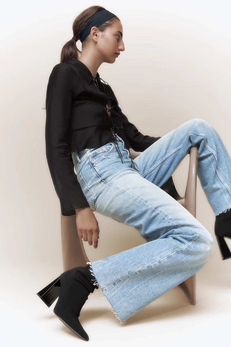 Retro Elastic Socks Ankle Boots