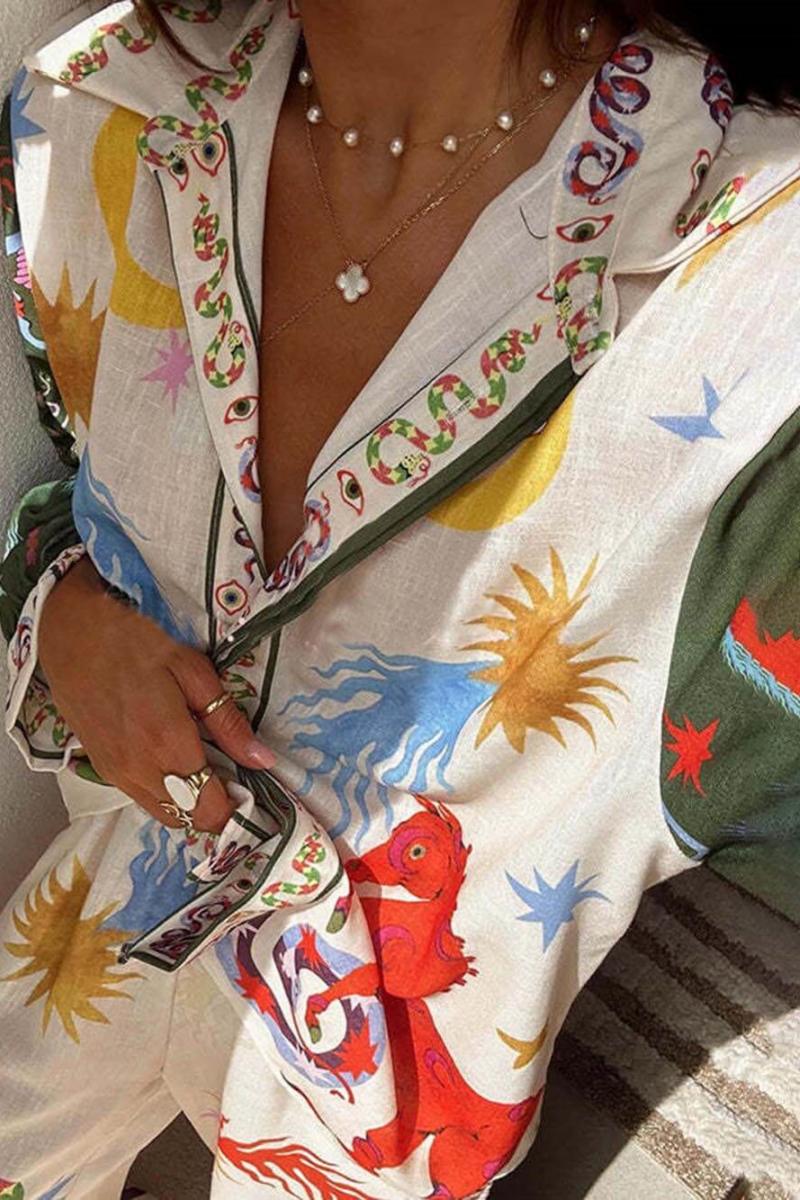 Distinctive Shirt And Elastic Waist Trousers Set