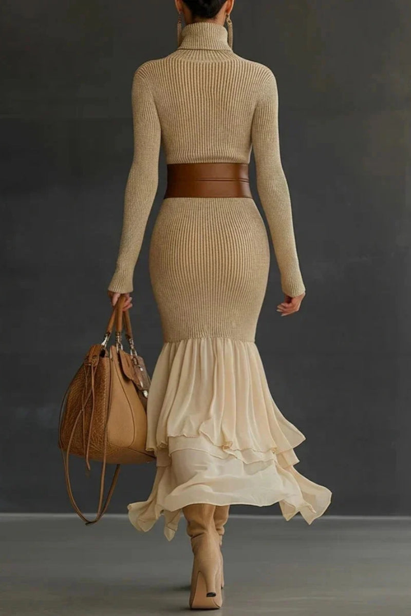 Refined Turtleneck Knit Dress