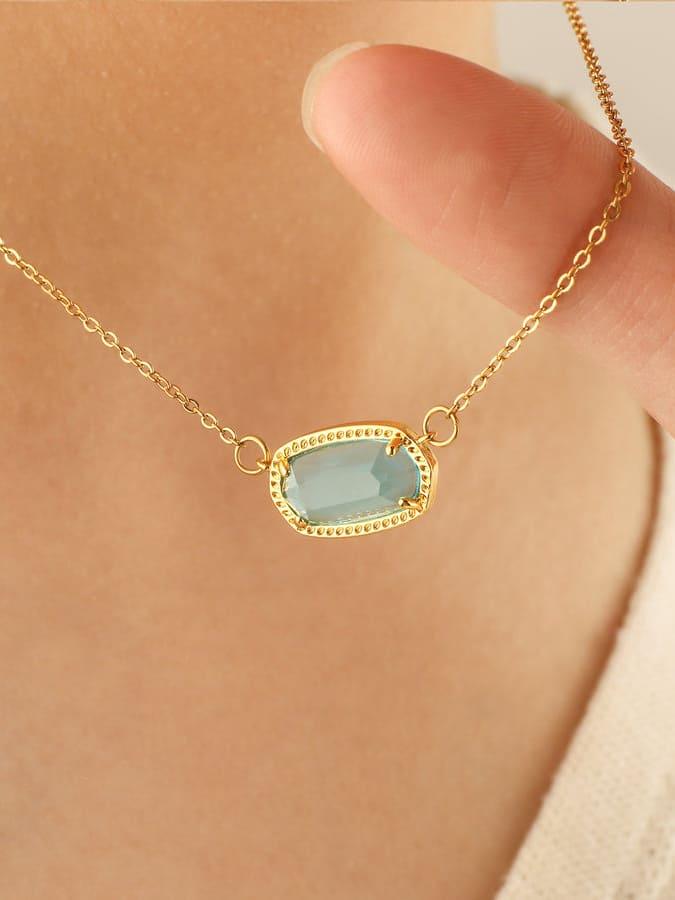 Statement Oval Birthstone Pendant Necklace