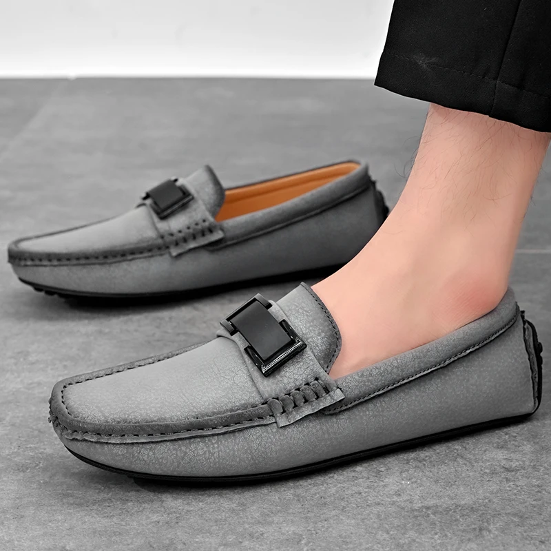 Leather Loafers with Cushioned Insole