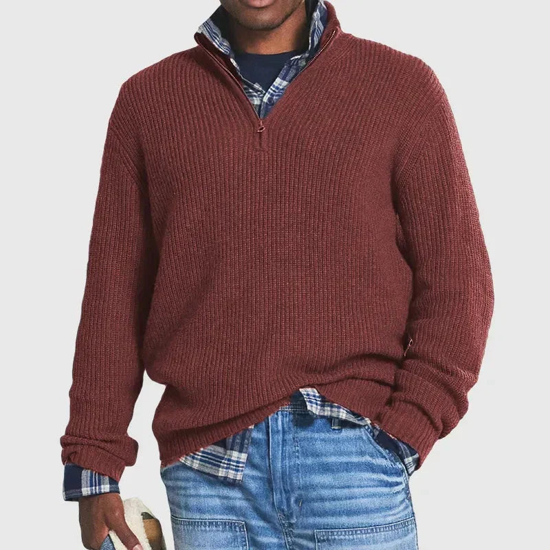 Wool Blend Vest with Zip Front