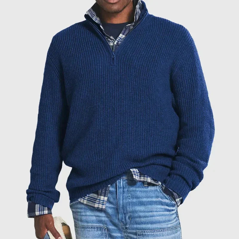 Wool Blend Vest with Zip Front