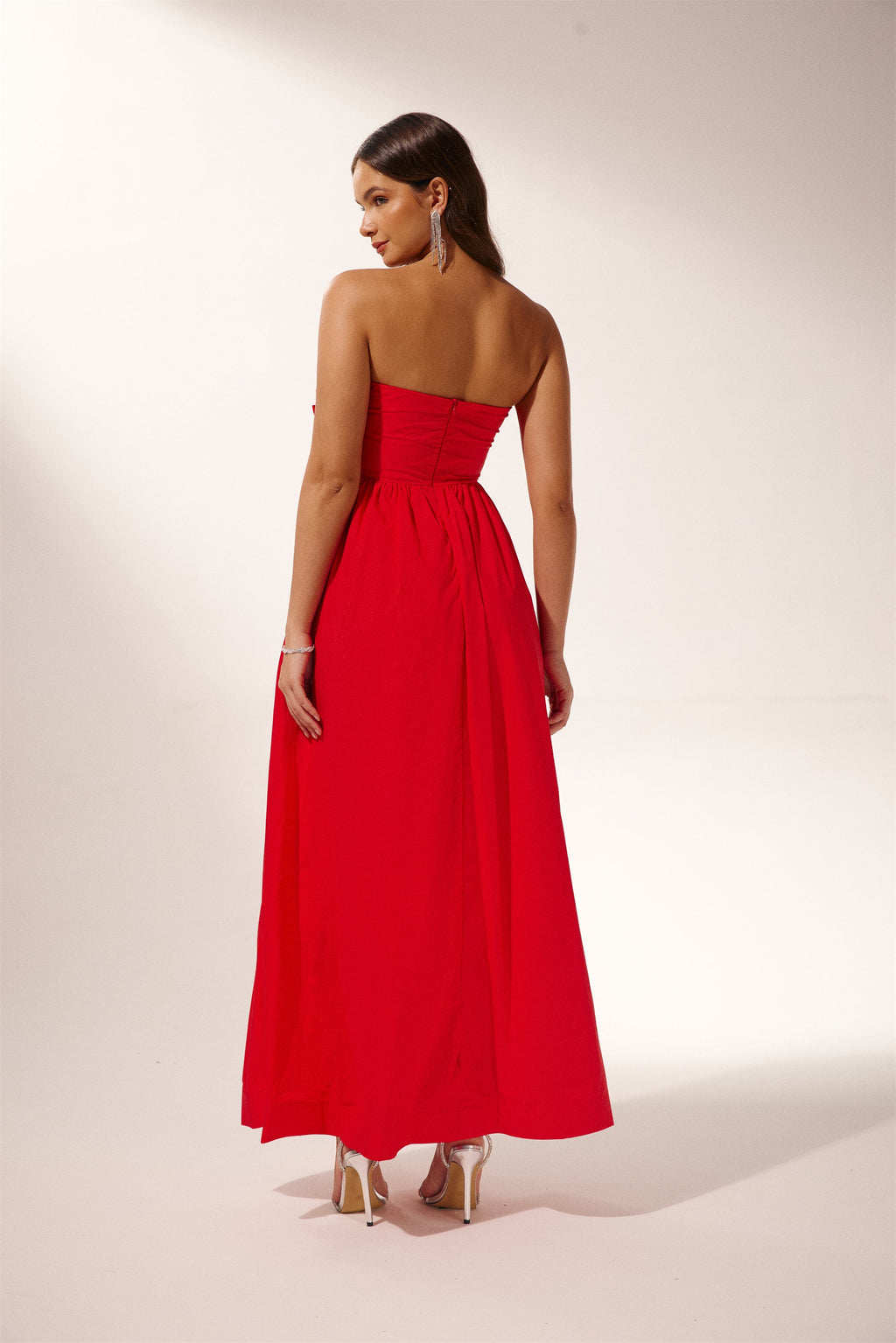 Frederica Flower Strapless Maxi-Length Dress
