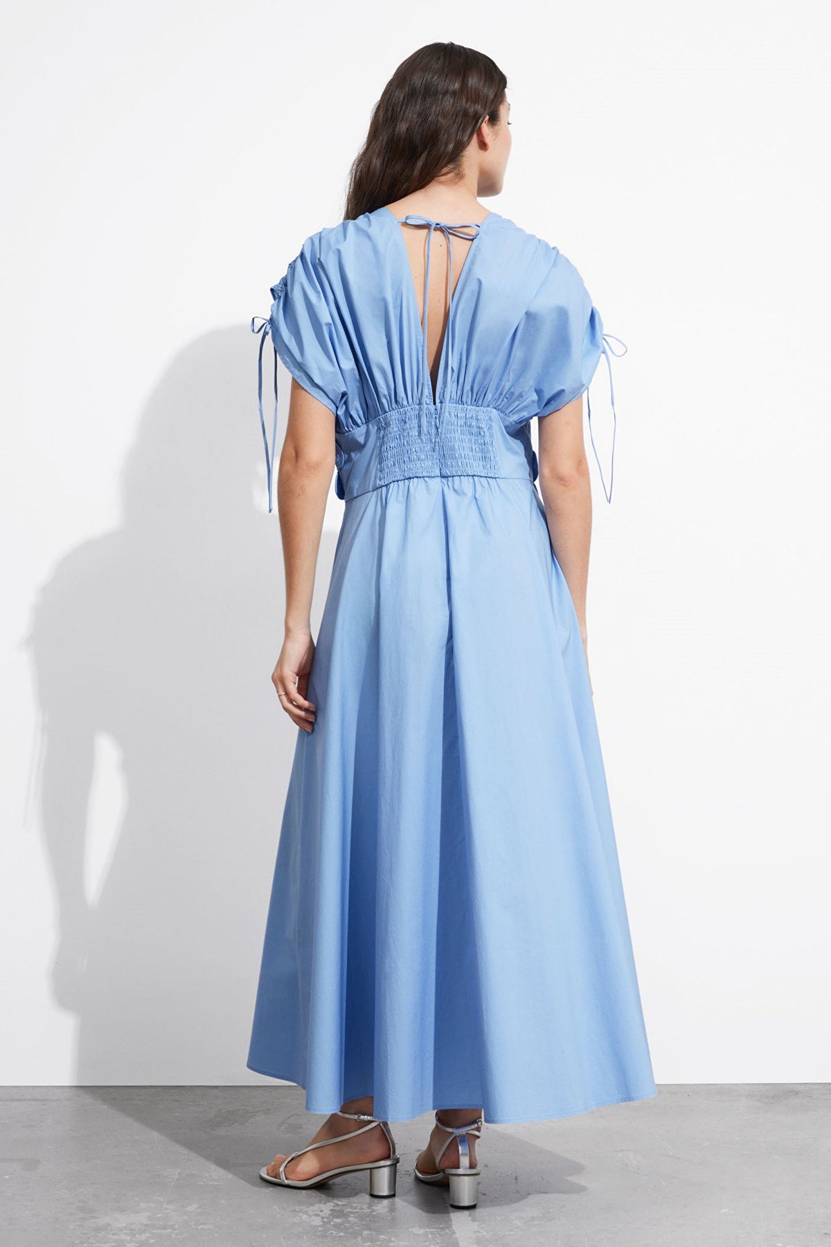 Maggie Flower Applique V-Neck Maxi-Length Dress