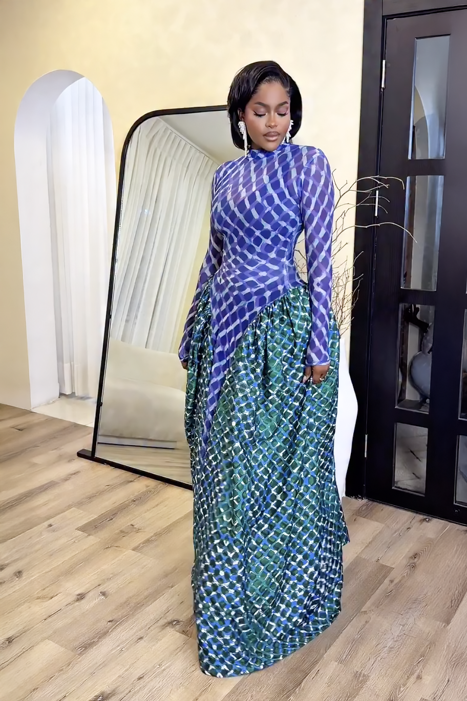 Mermaid Scale Maxi-Length Dress