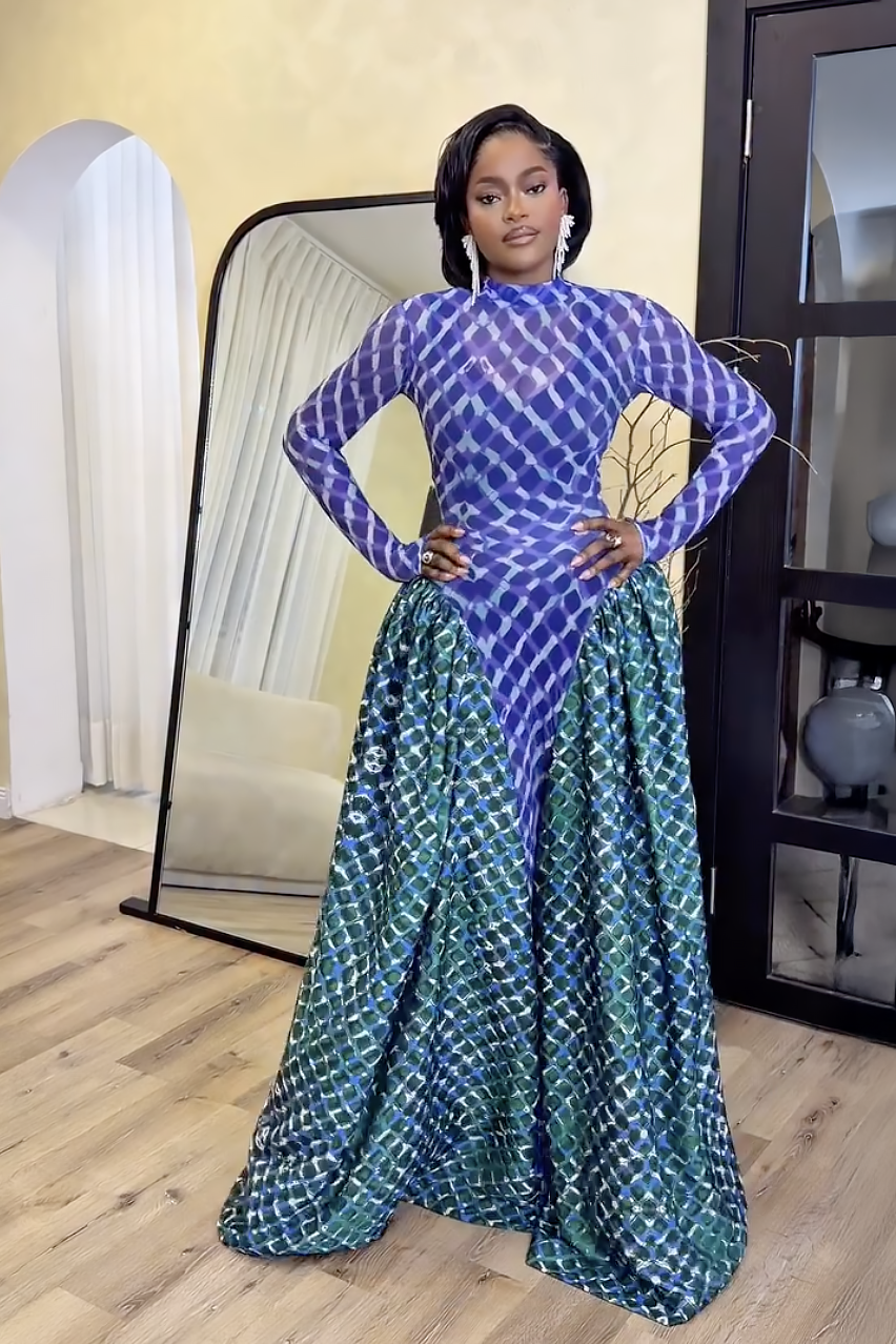 Mermaid Scale Maxi-Length Dress