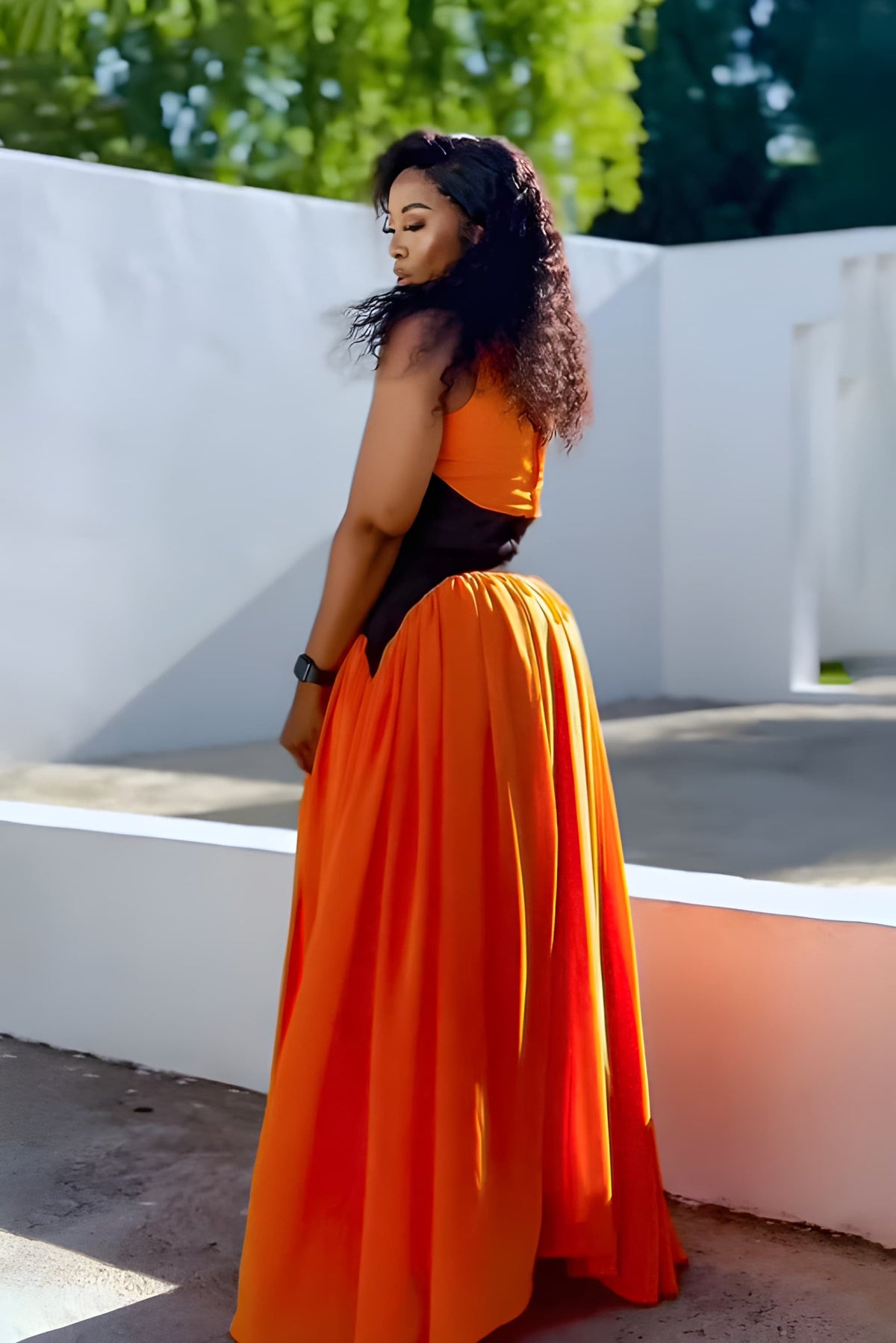 Sunset Flame Maxi-Length Dress