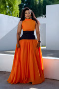 Sunset Flame Maxi-Length Dress