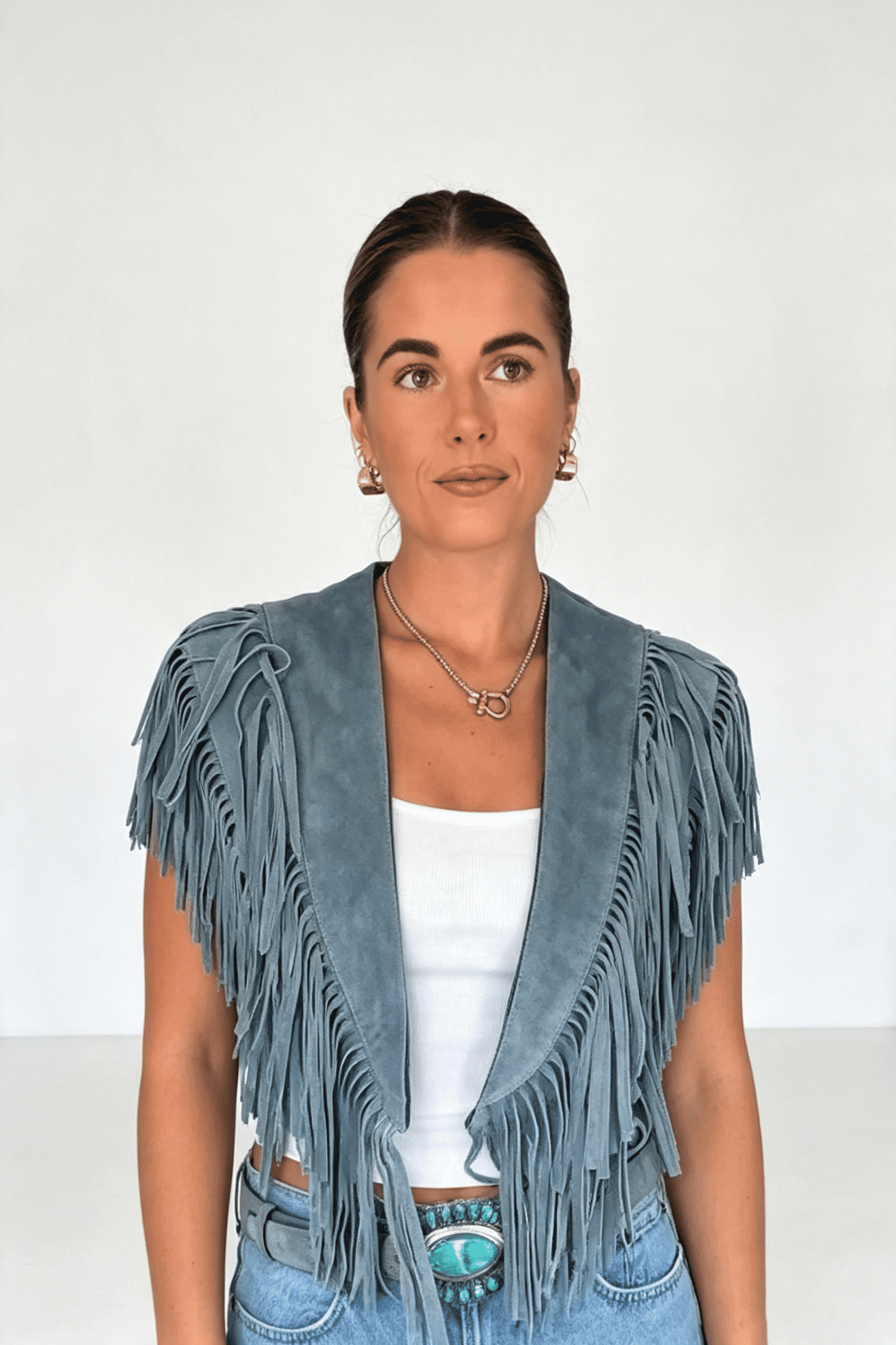 Modern Western Fringe Crop Coat