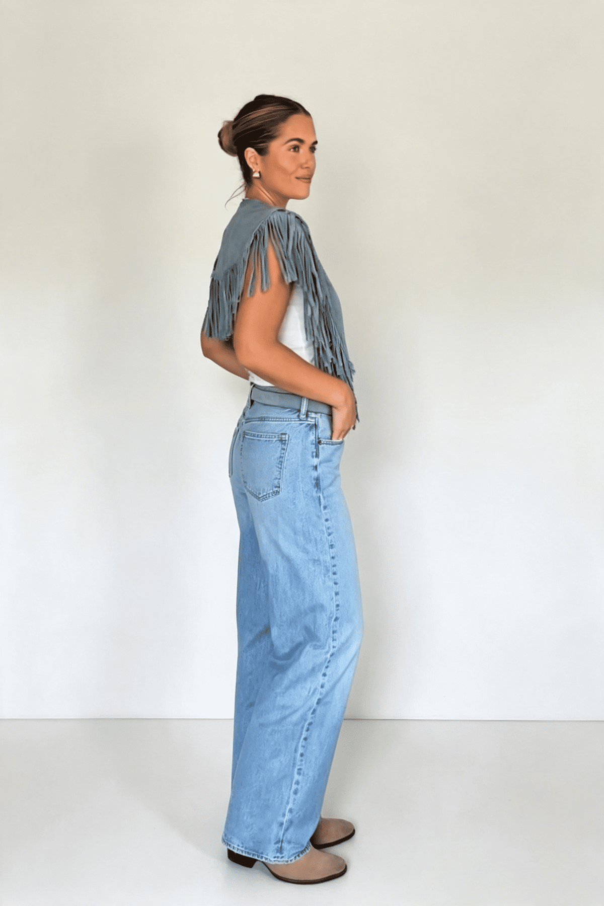 Modern Western Fringe Crop Coat