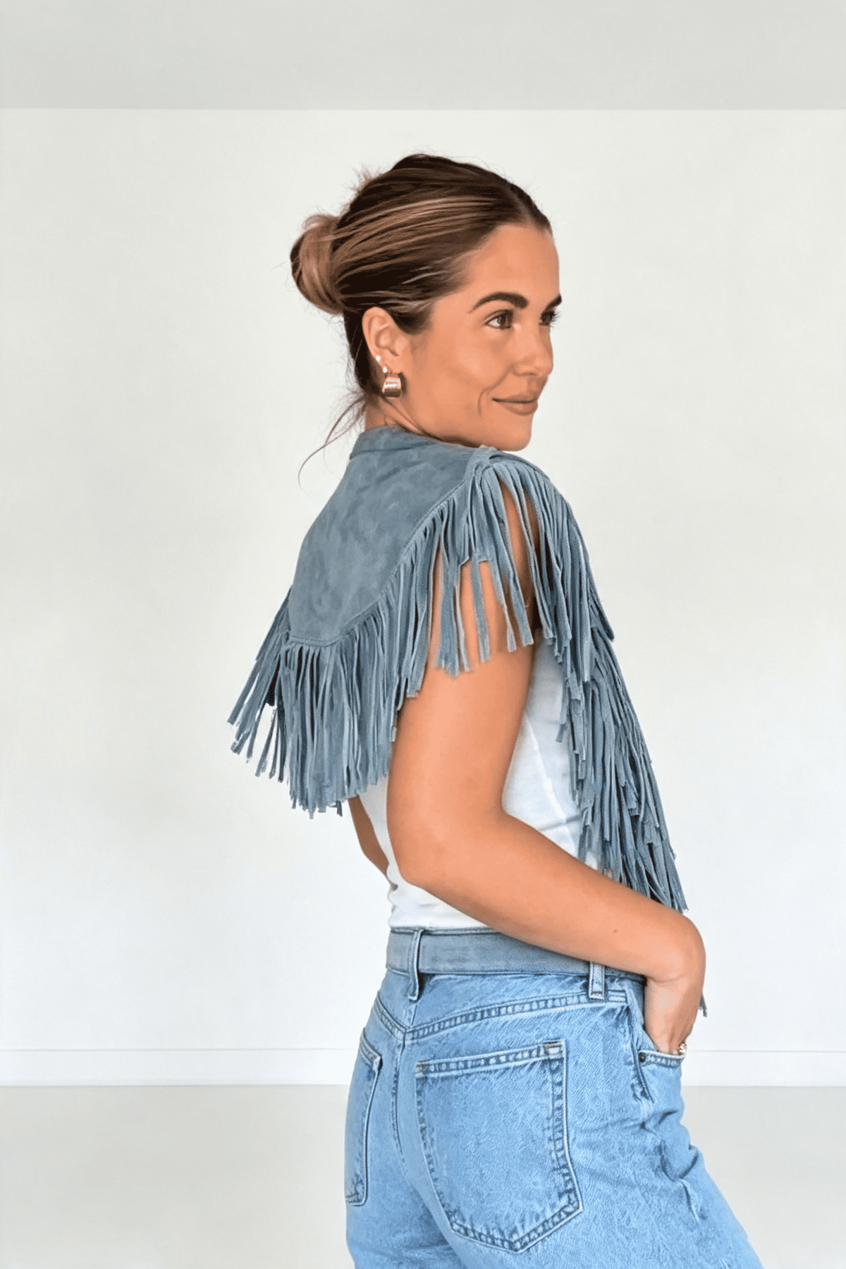 Modern Western Fringe Crop Coat