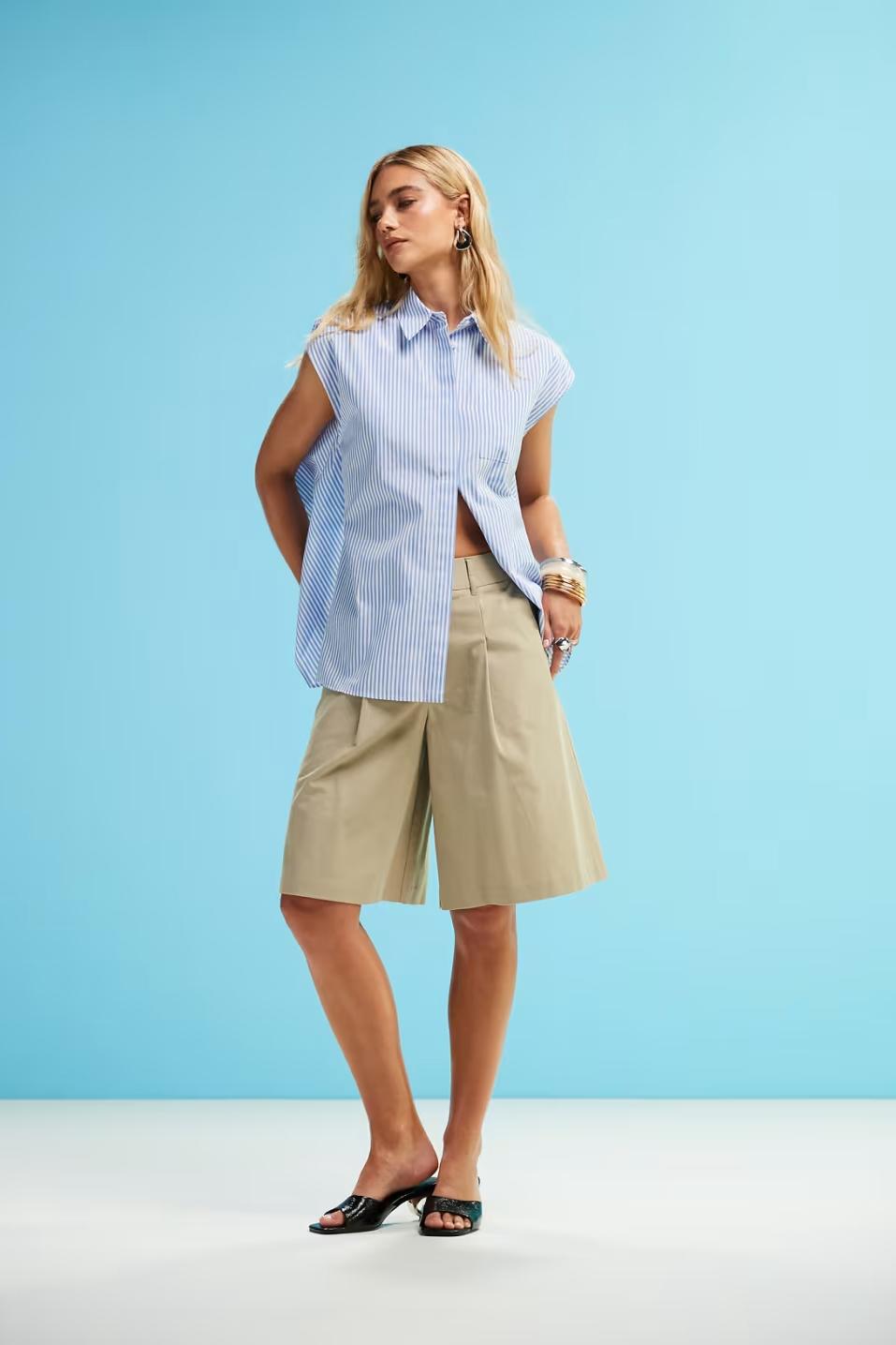 Modern Striped Sleeveless Shirt