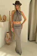 Silk Gleam - Stylish Ruching Set