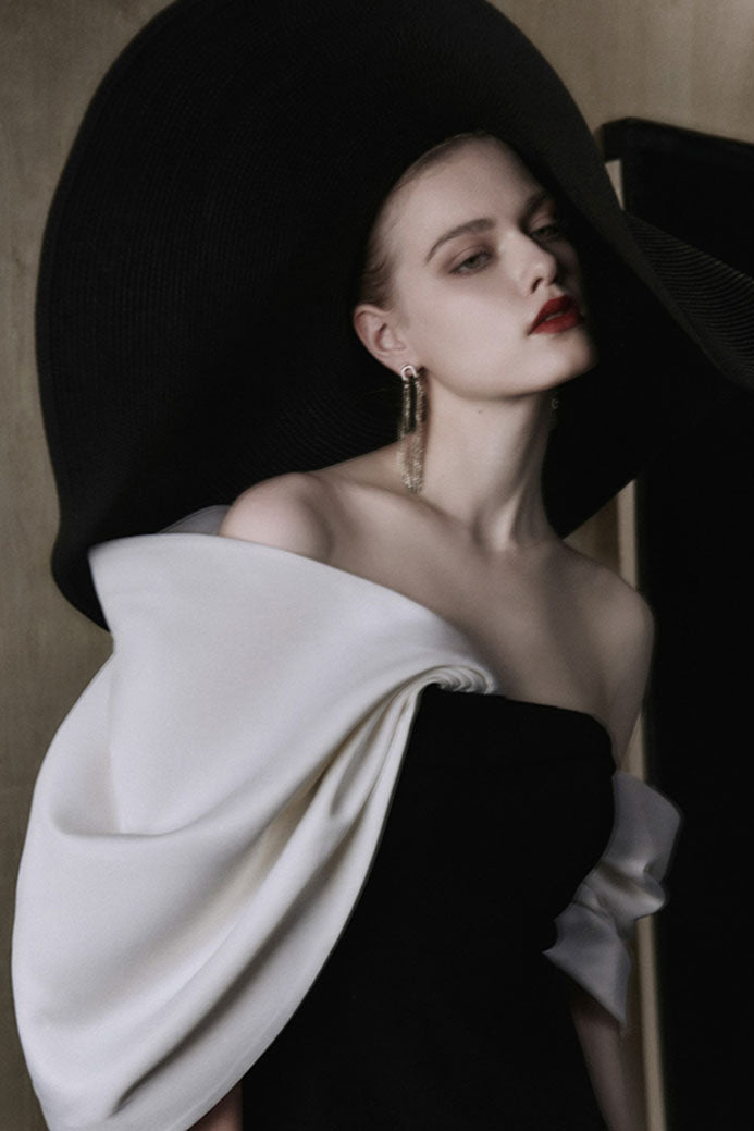 Modern Oversized Bow Hepburn Dress