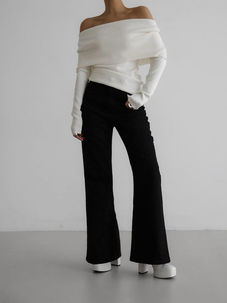 Modern Minimal Cream Knit Sweater