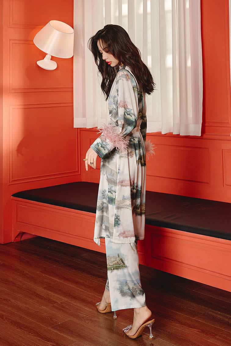 Modern Feathered Landscape Pajamas Three-pack