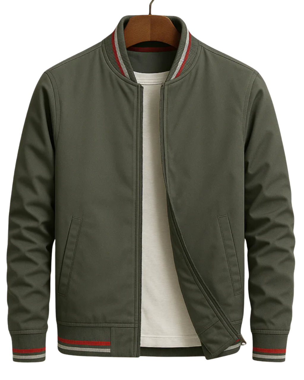 Bomber Jacket with Zip Front